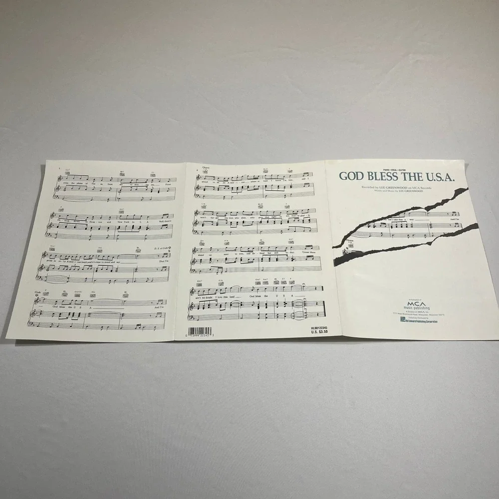 MCA Sheet Music Lee Greenwood God Bless The U.S.A. Piano Vocal Guitar
